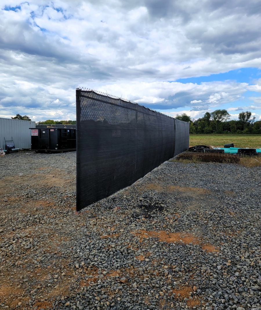 Temporary privacy fencing at a commercial jobsite