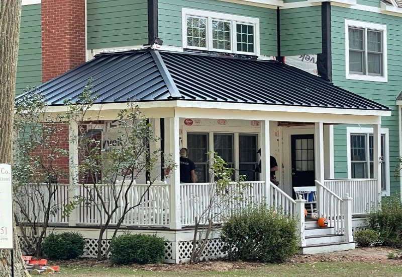Standing-seam metal roofing detail